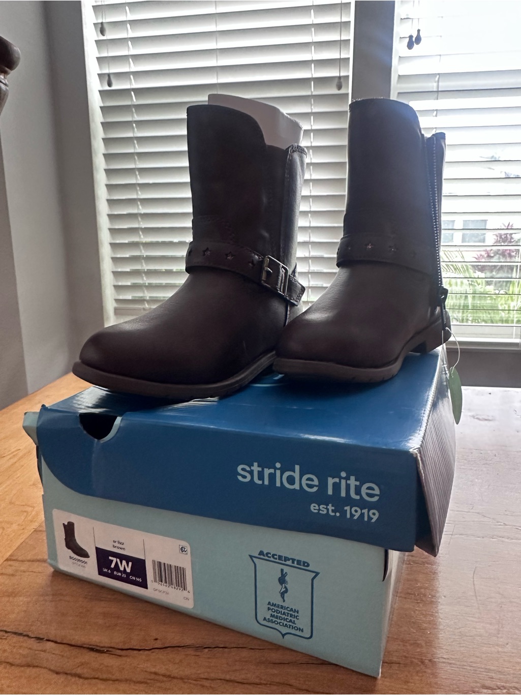 Stride Rite Brown Girls Harness Ankle Boots